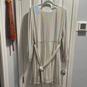 Elegant Silver Sequin Dress